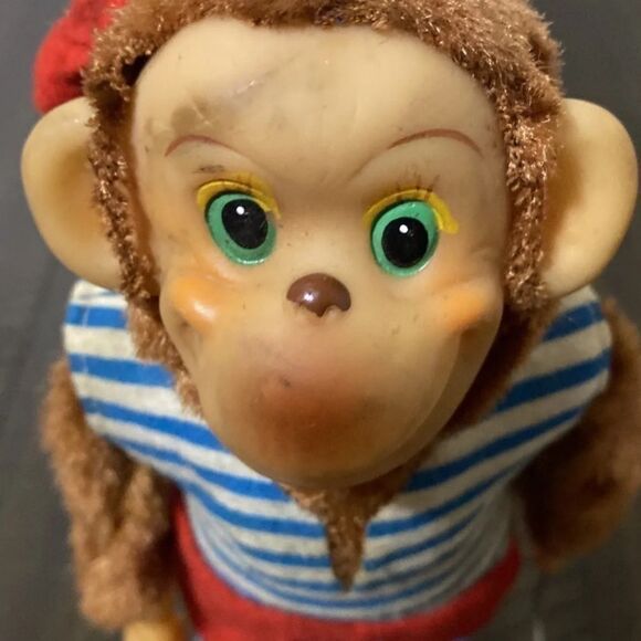 Tin Toy Vintage 1960s Japan TN Nomura Battery Operated Jump Rope Monkey Toy​ - Picture 2 of 8